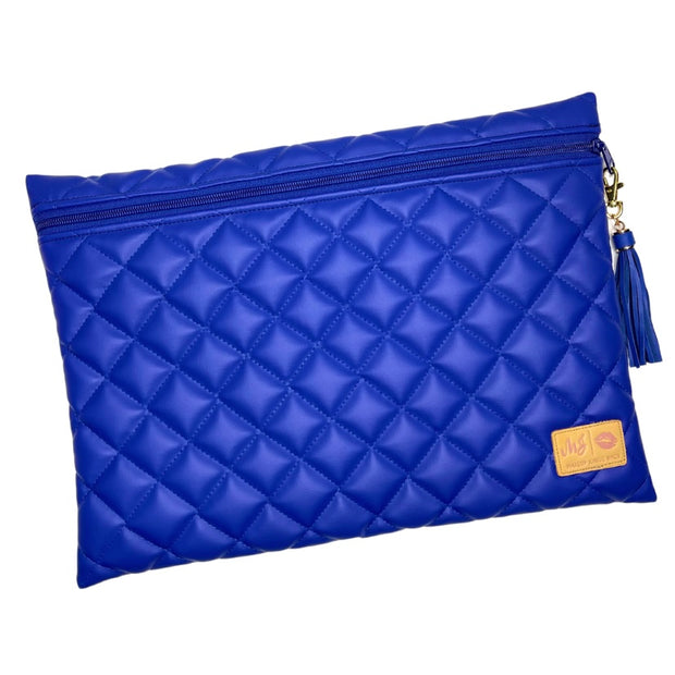 Jumbo Top Zipper- Quilted Cobalt (Made to Order- 21 Business Day Turnaround)