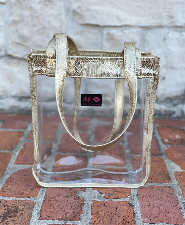 In The Clear Stadium Tote - Gold Serpent